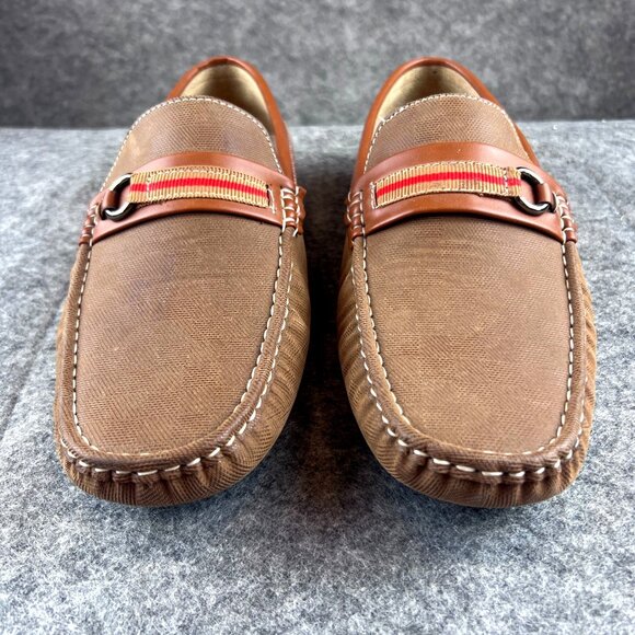 Mens 11 Bruno Marc Brown Driving Loafers Casual Comfy Slip-On Shoes Rubber Soles - Picture 1 of 10